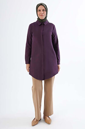 Üzüm-Gizli Patlı Gömlek Tunik