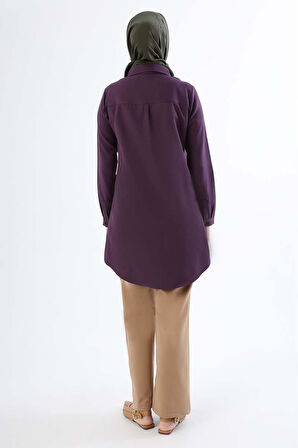 Üzüm-Gizli Patlı Gömlek Tunik