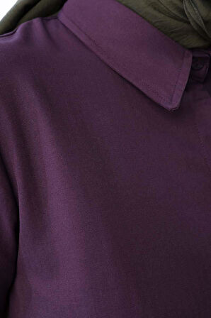 Üzüm-Gizli Patlı Gömlek Tunik