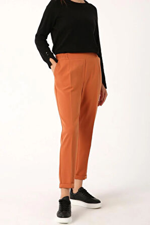 Tarçın-Beli Lastikli Havuc Pantolon