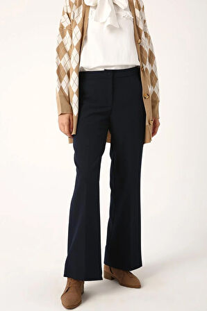 Lacivert-Cepli Bol Paça Pantolon