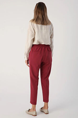 Vişne Çürüğü-Beli Lastikli Havuc Pantolon