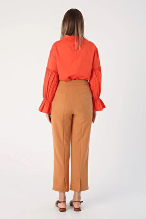 Hardal-Paçası Yırtmaçlı Pantolon