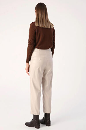 Taş-İçi Şardonlu Çima Dikişli Deri Pantolon