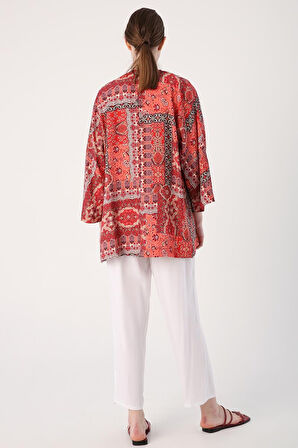 Beyaz-Beli Lastikli Geniş Paça Pantolon