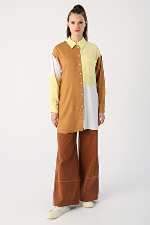Camel-Tek Cepli Viscon Kumaş Gömlek Tunik