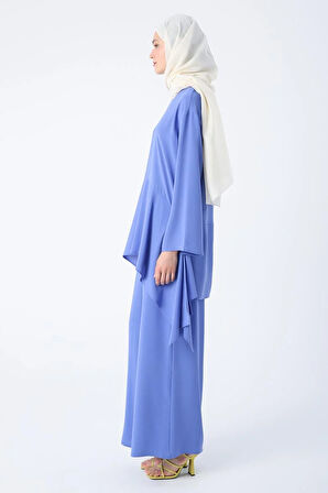 Parlement-Asimetrik Kesim Tunikli Bol Paça Pantolonlu Salaş Takım