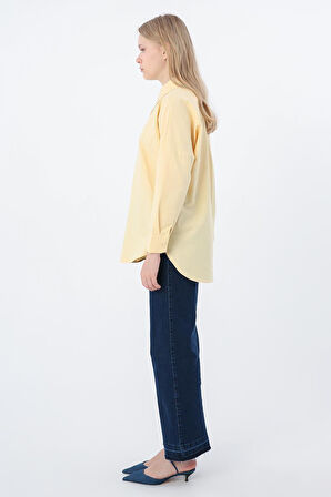 Açık Sarı-Oversize Basic Gömlek