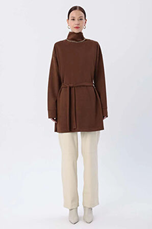 Kahve-Kuşaklı Balıkçı Yaka Tunik