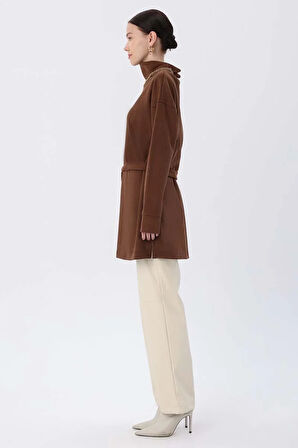 Kahve-Kuşaklı Balıkçı Yaka Tunik