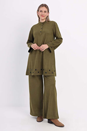 Yeşil-Kuşgözlü Pantolonlu Takım