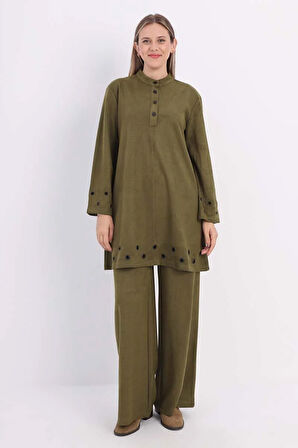 Yeşil-Kuşgözlü Pantolonlu Takım