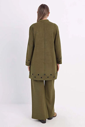 Yeşil-Kuşgözlü Pantolonlu Takım