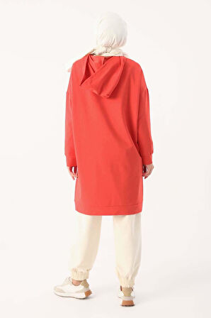 Nar Çiçeği-Fermuarlı Sweat Hırka