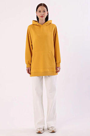 Hardal-Kanguru Cepli Oversize Sweatshirt