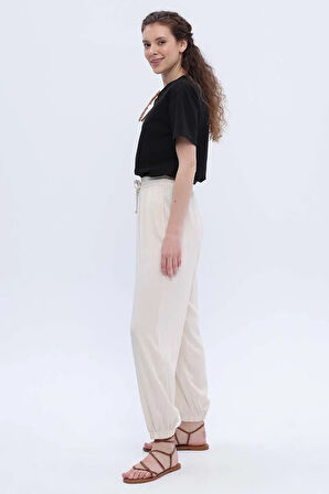 Ekru-Jogger Pantolon