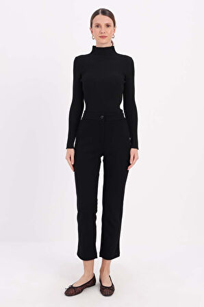 Siyah-Rahat Kalıp Dar Paça Pantolon