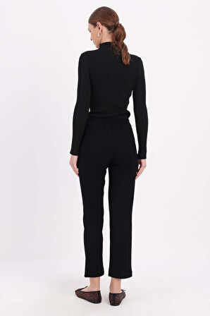 Siyah-Rahat Kalıp Dar Paça Pantolon