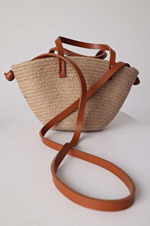 Taba-Küçük Boy Hasır Çapraz Askılı Çanta