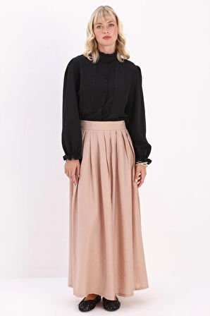 Vizon-Pileli Kloş Etek