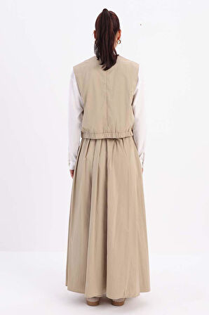 Kum-Yelekli Etekli Takım