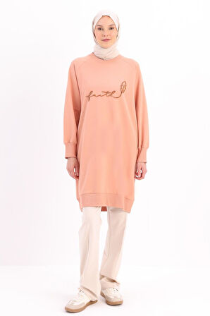 Somon-Faıth Yazılı Nakışlı Sweat Tunik