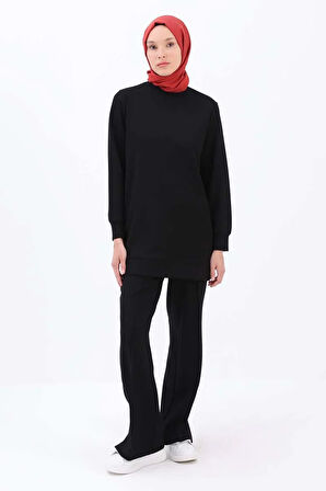 Siyah-Garni Piliseli Tunik