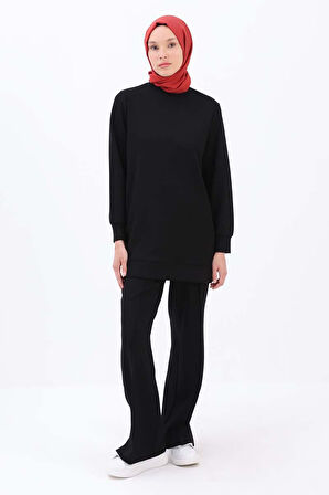 Siyah-Garni Piliseli Tunik