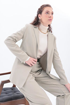 Bej-Astarlı Blazer Ceket