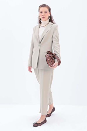 Bej-Astarlı Blazer Ceket