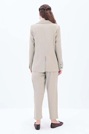 Bej-Astarlı Blazer Ceket