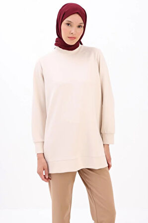 Açık Bej-Garni Piliseli Tunik