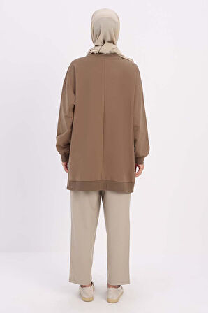 Vizon-Taşlı Sweat Tunik