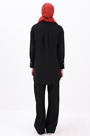 Siyah-GÖMLEKLİ PANTOLONLU TAKIM