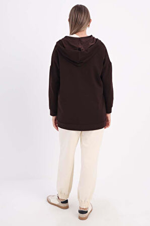 Acı Kahve-Fermuarlı Sweat Hırka