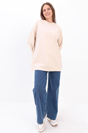 Taş-Bisiklet Yaka Reglan Kol Sweatshirt