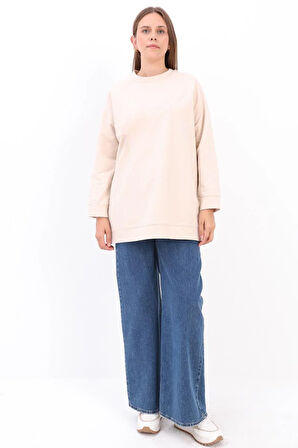 Taş-Bisiklet Yaka Reglan Kol Sweatshirt