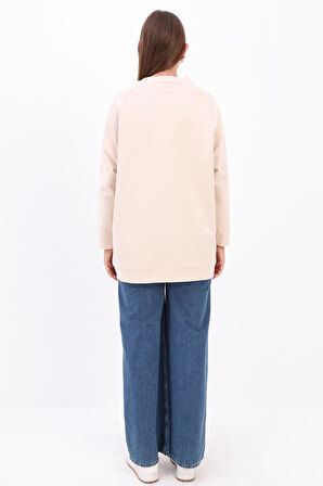 Taş-Bisiklet Yaka Reglan Kol Sweatshirt