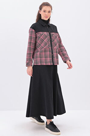 Pembe-Siyah-Oduncu Ceket
