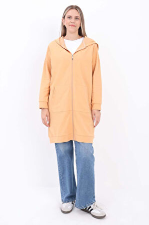 Soft Sarı-Fermuarlı Sweat Hırka