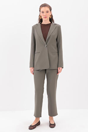 Haki-Astarlı Blazer Ceket