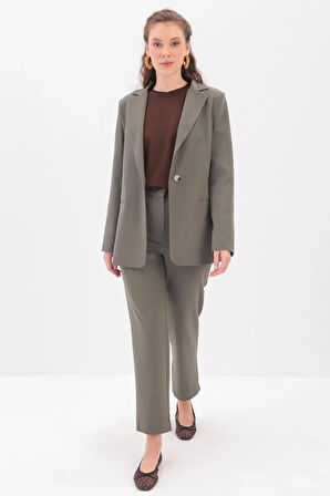 Haki-Astarlı Blazer Ceket