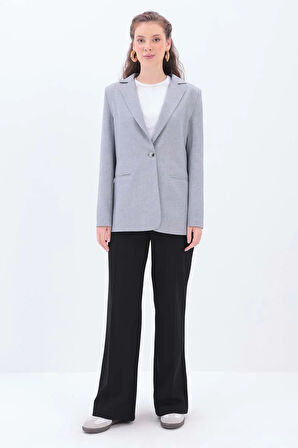 Gri-Astarlı Blazer Ceket