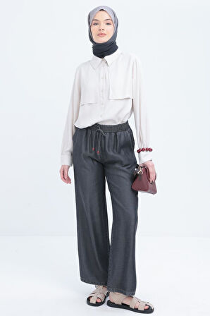Allday Beli Lastikli Denim Pantolon S70126A0