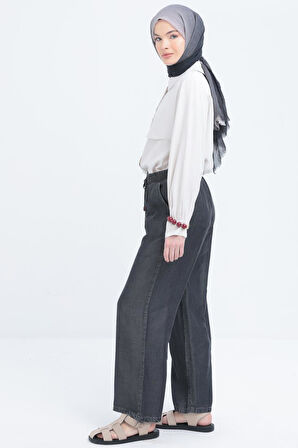 Allday Beli Lastikli Denim Pantolon S70126A0