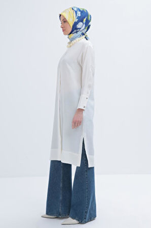 Allday Taş Düğmeli Uzun Moda Kadınl Gömlek 24DS51259AL0