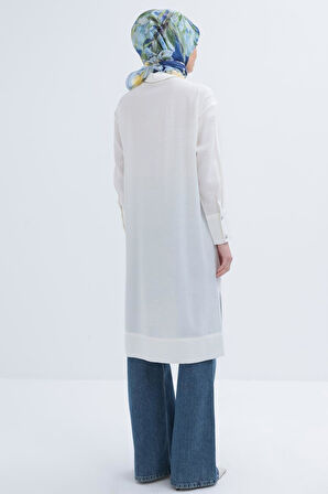 Allday Taş Düğmeli Uzun Moda Kadınl Gömlek 24DS51259AL0