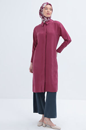 Allday Taş Düğmeli Uzun Moda Kadınl Gömlek 24DS51259AL0
