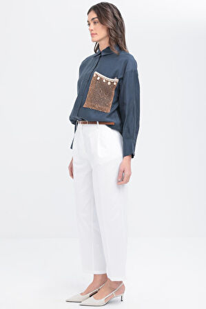 Allday Kemerli Boru Paça Pantolon B77115A0
