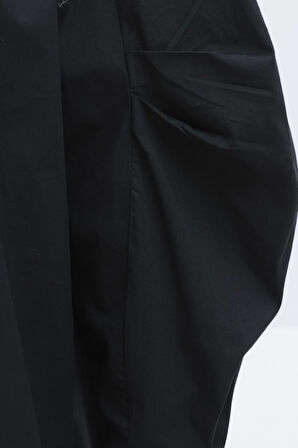 Allday İnce Kuşaklı Pileli Poplin Gömlek X51314A0